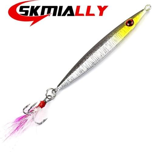 2019 New 1pcs Iron Metal Sequins Lures 20g 8cm Sea Fishing Metal Plate Lead Jig Bait Slow Sinking Lure Saltwater Boat Fishing