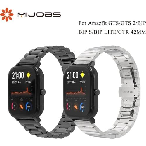 For Amazfit GTS 2 Strap for Amazfit Bip S Bracelet Metal Stainless Steel 20mm Wristband for Huami GTR 42 Replacement Accessories