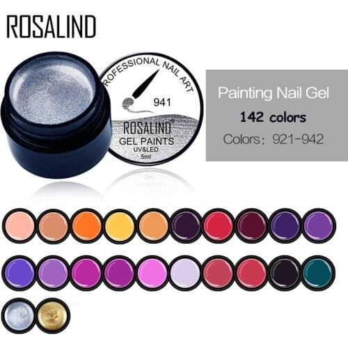 Rosalind 5ML Pure Color Nail Painting Color Gel Polish Varnish Semi Permanent Gel Lacquer Manicure Nail Art Beauty Gel Lacquer