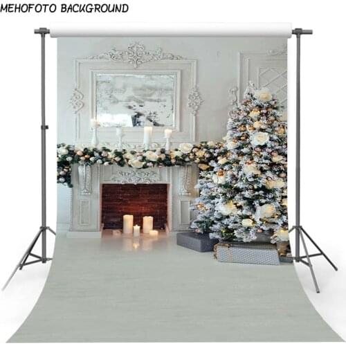Christmas Background Fireplace Tree Winter Snow Window Backdrop Interior Baby Birthday Photography Background For Photo Studio