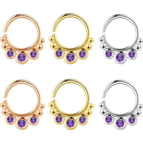Gold Silver Color Cz Cartilage Earrings Nose Hoop Nostril Ring Open Helix Tragus Daith Conch Rook Snug Ear Piercing Jewelry