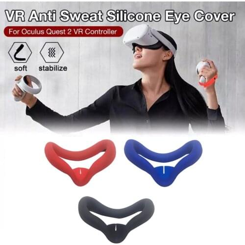 Silicone Face Cover For Oculus Quest 2 VR Anti-Sweat Prevent Light Leakage Washable Eye Pad Cap Premium Protective Accessories