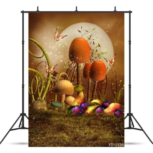 Fairy Tale Photography Background Mushroom Backdrops for Photo Shoot Props Child Baby Vinyl Cloth Photo Backdrop Photo Studio