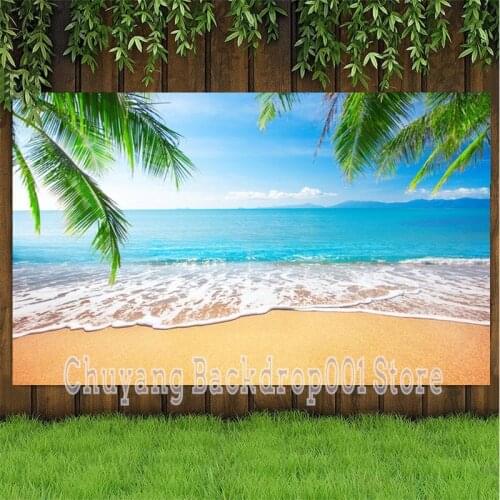Tropical Beach Backdrop Ocean Island Seaside Scene Summer Wedding Photography Backdrop For Photo Studio Banner Prop