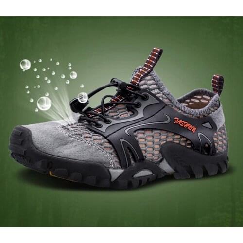 Oversize Outdoor Non-slip Sports Shoes for Male Tactical Sneakers Mens Running Sport Shoes Gray Diving Aqua Aquatic GME-2015