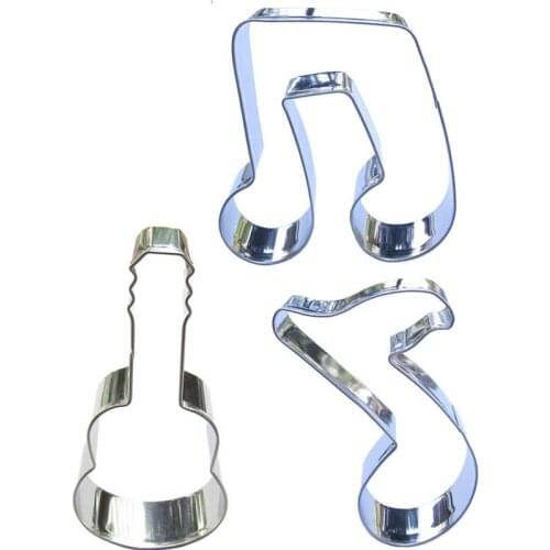 Cello, Note shaped 3 piece biscuit cutting molds, baking tools, cake decorating soft candy tools
