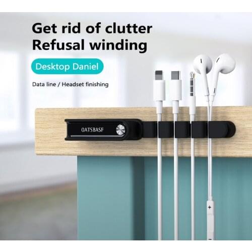 2 colors cable winder headphone cable organizer desktop plug cord clamp power cord winder magnetic seat desktop