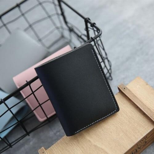 Retro Style PU Leather Purse Women Short Simple Two-fold Purse Card Holders Handbag Wallet Coin Purses