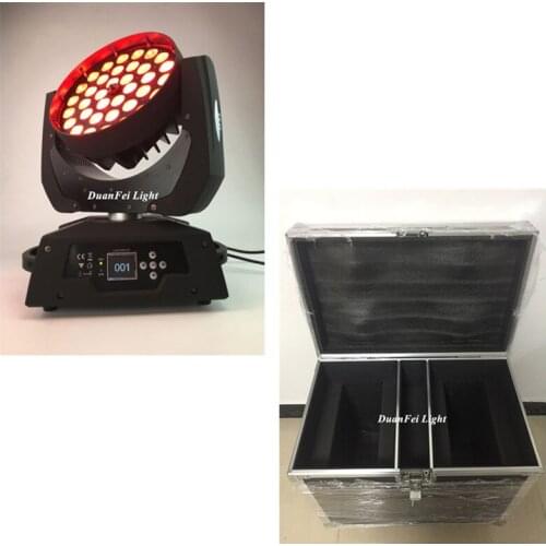 1pcs+Flycase Ring Control Wash Moving Head 36x15w 5in1 LED Moving Zoom Wash Light RGBWA 5 Colors Changing Pro Moving light