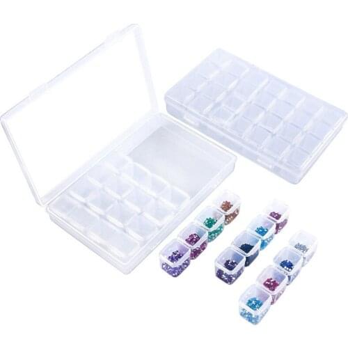 28 Grids Plastic Storage Box Diamond Embroidery Painting Jewelry Bead DIY Craft Organizer Adjustable Storage Boxes
