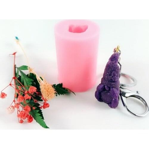 ​Handmade 3D Gnome Keychain Resin Mold Lucky Dinosaur Gnome Decoration Pendant Silicone Resin Casting Mold Craft Tools