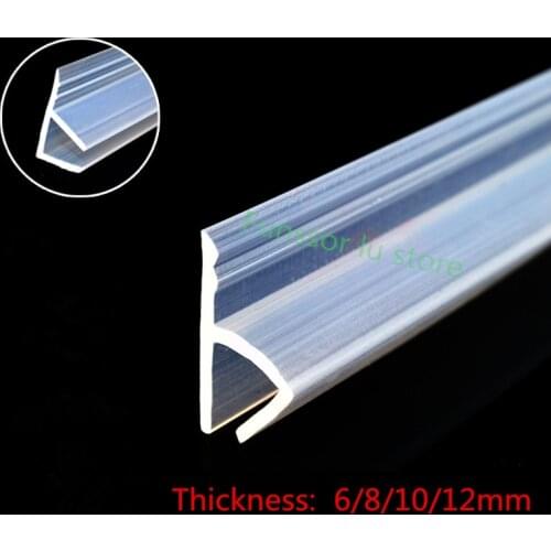 6 8 10 12mm Glass Seals Frameless Shower Door Window Balcony Screen Sealing Strip Weatherstrip Draft Stopper 3m h