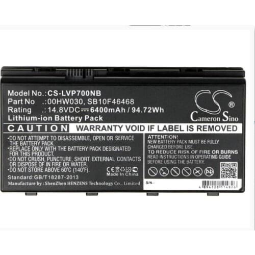 Cameron Sino 6400mAh battery for LENOVO ThinkPad P70 Mobile Workstation Mobile Xeon Workstation 00HW030 4ICR18/65-2 4X50K14092