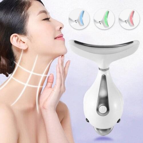 Neck Beauty Wrinkle Removal Iontophoresis Dolphin Beauty Instrument Is Used To Reduce Neck Fine Lines and Facial Skin Care