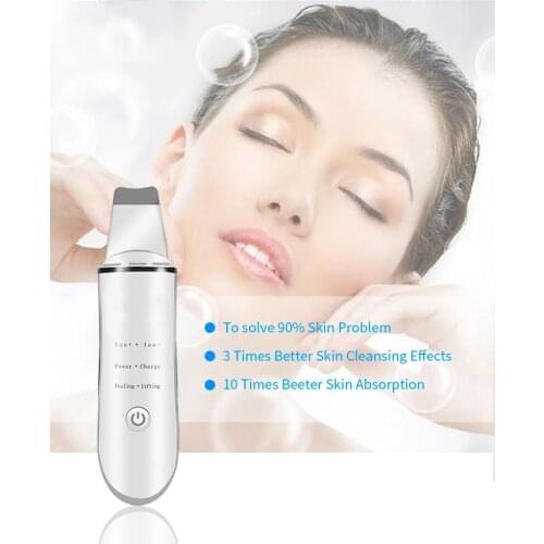 Ultrasonic ALL IN 1 Facial Scrubber galvanic Cleaner Acne Blackhead Remover Peeling Shovel Face Massage Beauty Instrument Device