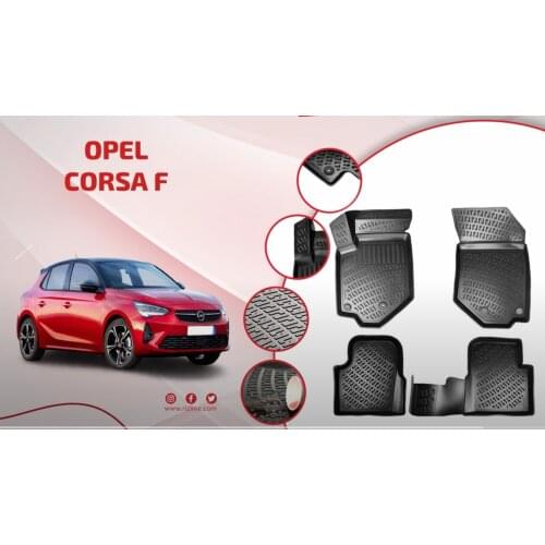Car mats For For Car Opel Corsa F After 2019 3D Pool Mat 3D luggage made original rubber