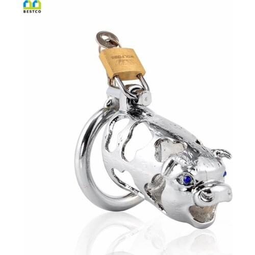 BESTCO 18+ Male Chastity Cage Cock Ring Bondage Penis Lock Device Zodiac Cow Adult Sex Supplies Erotic Toys Feitish Goods Shop