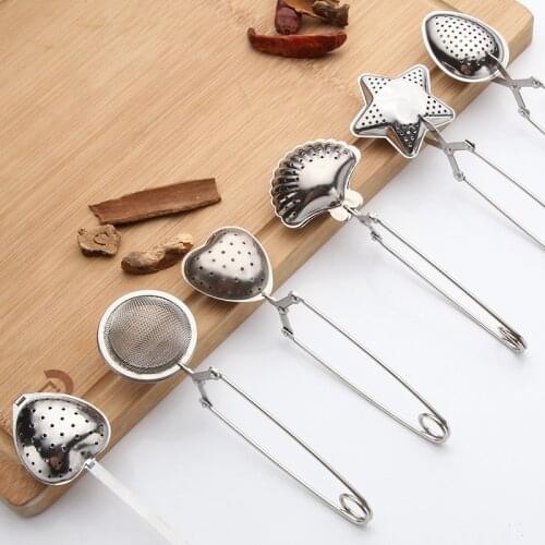 1PC Stainless Steel Filter Tea Infuser Mesh Reusable Tea Bag Mug Teapot Spice Container in Soup Kitchen Gadgets Multi Shaped
