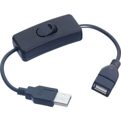 Male to female USB cable with power control switch toggle for USB lamp USB fan LED light strip power line 3A current