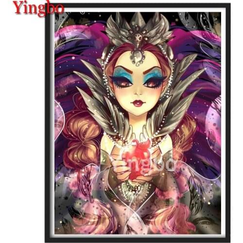 Cartoon Queen Poisoned Apple Diamond Painting Full Drill Square DIY 5D Diamond Embroidery Rhinestone Picture Diamond Mosaic Gift