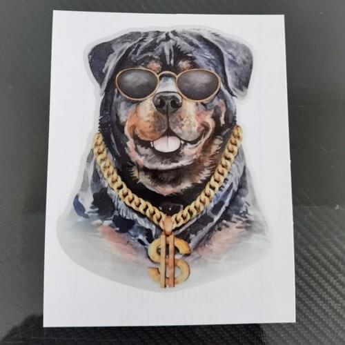 Handsome Rottweiler Dog Waterproof Reflective Car Sticker 11.6cmx15cm