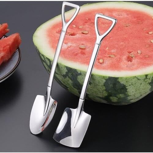 1PC Stainless Steel Shovel Coffee Spoon Set Scoop Shovel Creative Tea-Spoon Ice Cream Dessert Spoon Birthday Gift Tableware