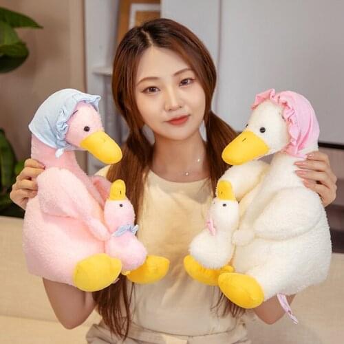 25/35cm Kawaii Plush Duck Toys Stuffed Goose Animal Soft Pillow Duck Mom and Baby Toys Baby Dolls Plush Infant Doll Home Decor