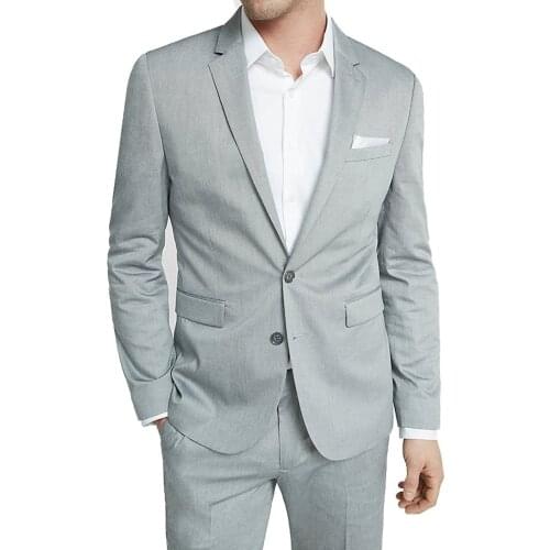 Mens Business Suits Regular Fit 2 Piece Prom Tuxedos Solid Blazer+Pants for Grooms Wedding Dinner Party Business