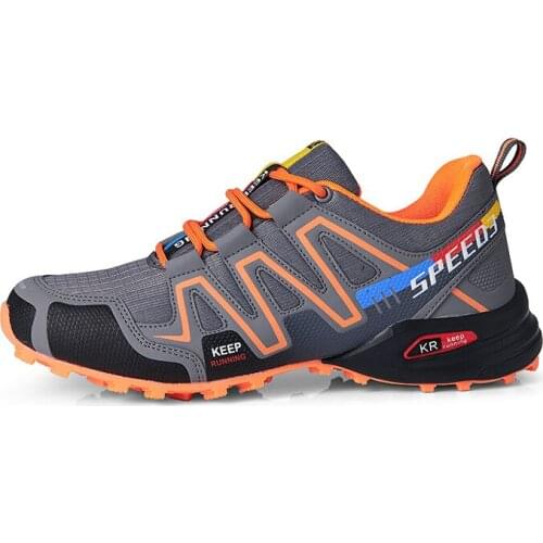 Non-slip Wear-resistant Leather + Mesh Laces Outdoor Hiking Sports Casual Shoes Comfortable and Fashionable Running Mens Shoes