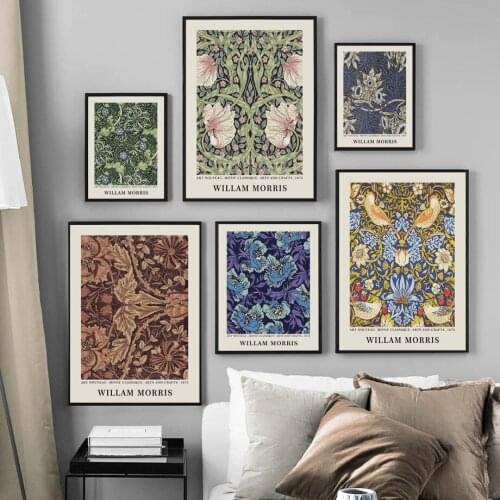 William Morris Wallpaper Fabric Pattern Wall Art Canvas Painting Nordic Posters And Prints Wall Pictures For Living Room Decor