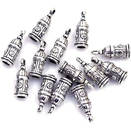 Pendants Fire Hydrant Zinc Metal Alloy Silver Tone Jewelry DIY Findings Charms 20x7mm 150Pcs