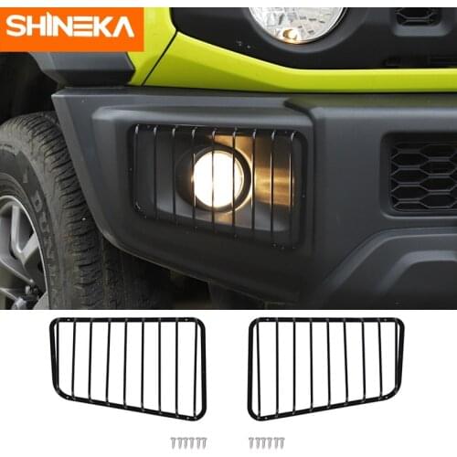 SHINEKA Lamp Hoods For Suzuki Jimny JB74 Iron Car Front Fog Light Lamp Decoration Cover Accessories For Suzuki Jimny 2019-2021