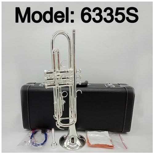 Brand New 6335S Professional Bb Trumpet Silver Plated Musical Instrument Professional Trumpet With Case Mouthpiece Accessories