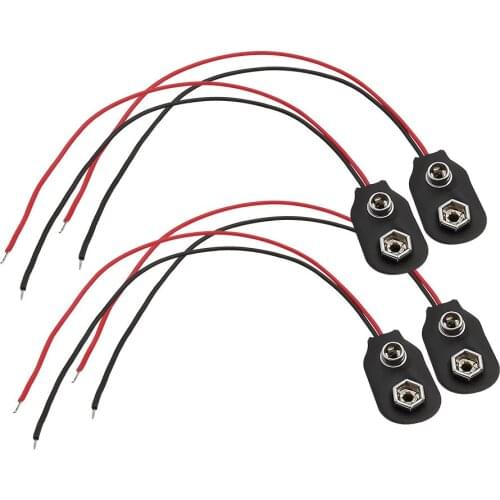 PP3 MN1604 9V Battery Clips Connector I Type 15cm Wire Holder Clip Snap On Connector Cable Lead For Battery Storage Boxes