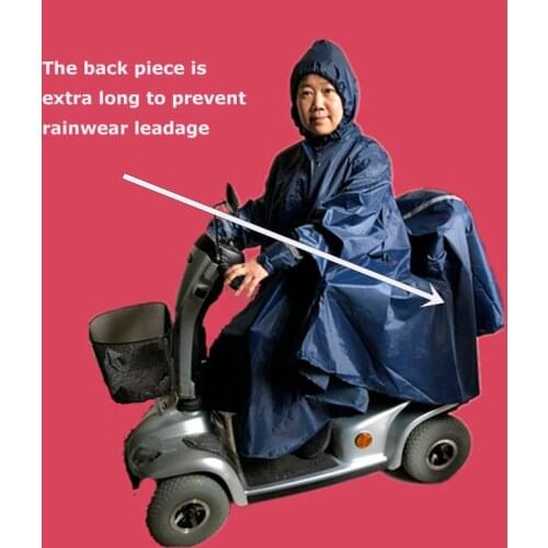 Waterproof Rain Cape Mobility Scooter Cover with sleeves and lining Rainproof Coating Hooded Raincoat Rainwear Poncho for bike