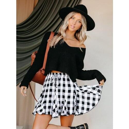 Print Pleated Mini Skirt Summer Women Casual Bohemian Elastic High Waist Y2K Skirt Drawstring A-Line Streetwear Beach Skirt