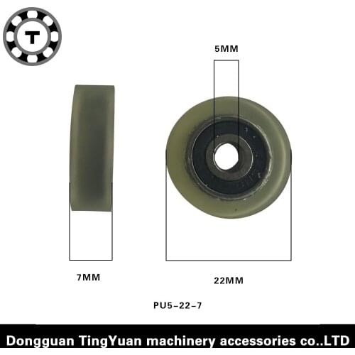 10PCS inner diameter 5mm OD 22mm 625zz TPU rubber bearing roller wheel rubber roller5*22*7Free shipping formingbearing