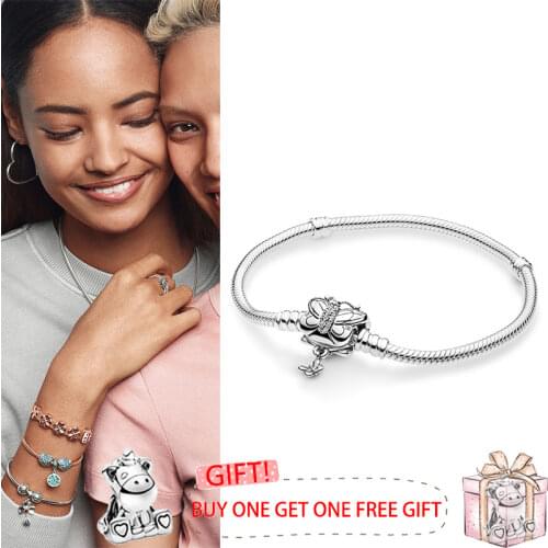 100% 925 брелок Silver Pan Bracelet Creative Big Butterfly Button Pan Bracelet Fit European Charm Bracelets Women Jewelry
