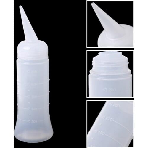120ml/260ml Salon Applicator Measuring Plastic Bottle Hair Styling Hairdressing