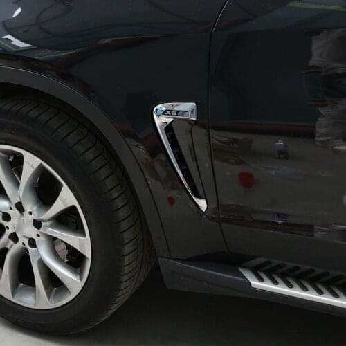 2Pcs/set ABS Car Front Fender Side Air Vent LOGO Sticker For BMW X5 F15 X5M 2014-2018 Car Accessories
