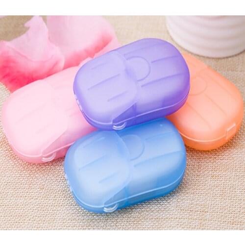 20pcs/ Box Travel Portable Disinfecting Paper Soaps Washing Hand Mini Disposable Scented Slice Sheets Foaming Soap Case Paper