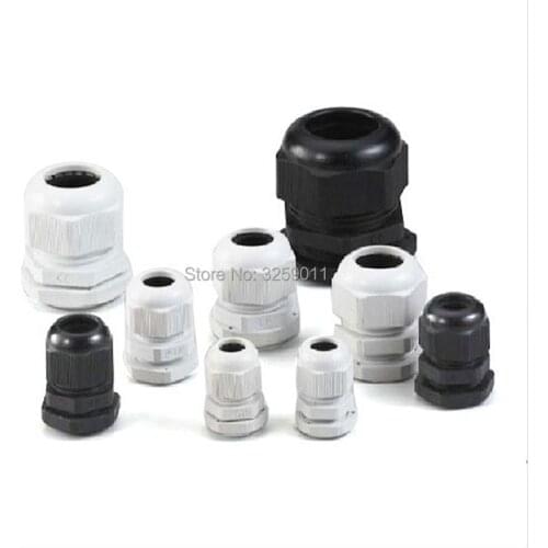 30PCS Cable Gland Nylon Plastic Waterproof Adjustable 3-16mm Cable Connectors Cable Gland Joints With Gaskets PG7 PG9 PG11 PG16