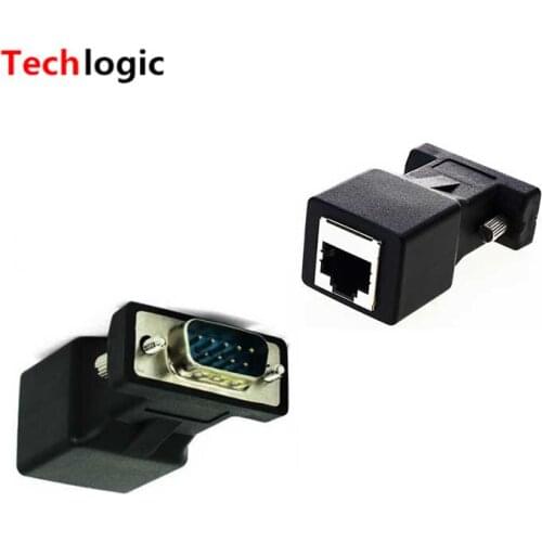 Techlogic DB9 to RJ45 Connection Port RS232 to Net Port Adaptor Interface Converter Net LAN Port PC Adapter Connections