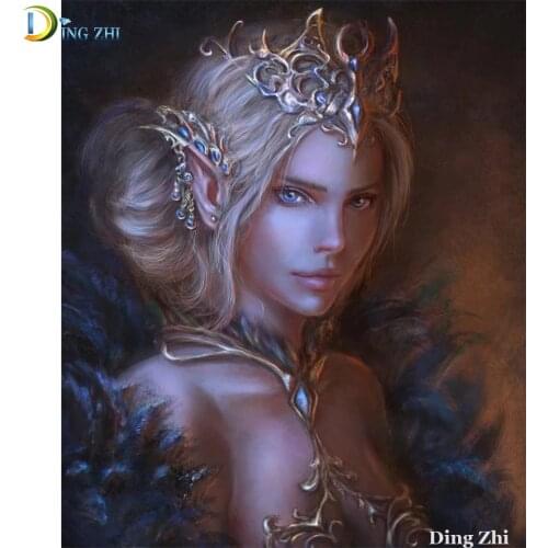 Diy Embroidery 5D Diamond Painting Beautiful Elf Fairy Queen Diy Full Square Round Drill Mosaic Cross Stitch Home Decor Poster