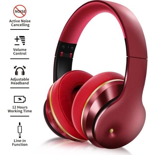EL528 Red Wireless Headphone Noise Cancellation 9D Hifi Sound Headset Earbuds For Gamer Sports Compatible With All Devices