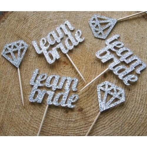 Glitter Bridal Shower Engagement wedding Bachelorette Party,cupcake toppers toothpicks wedding birthday party decor