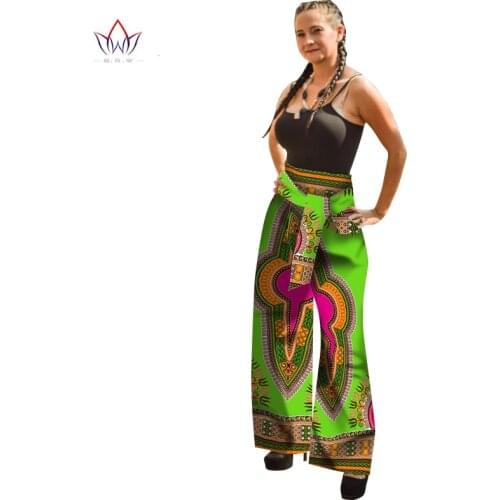Stock Size Low Price Pant African Straight Full Length Trousers Dashiki Clothing with Print Dashiki Clothes for Women WY1820