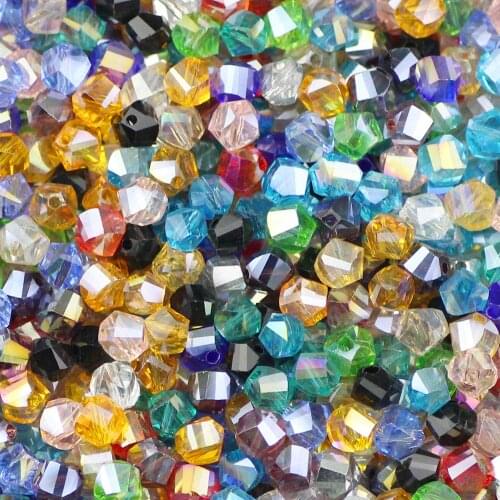 YHBZRET Twisted Faceted Austrian crystal beads 50pcs 6mm Spacer glass ball Loose Bead For Jewelry Making bracelet Earrings DIY