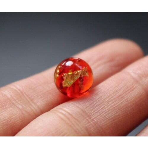 10pcs/Lot 10mm Gold Foil Beads Lampwork Beads Red color Round Fine beads for jewelry Making