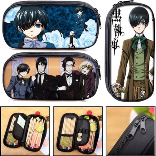Anime Black Butler Cosmetic Cases pencil bag boys girls stationary bags children school case pencil holder school supplies bags